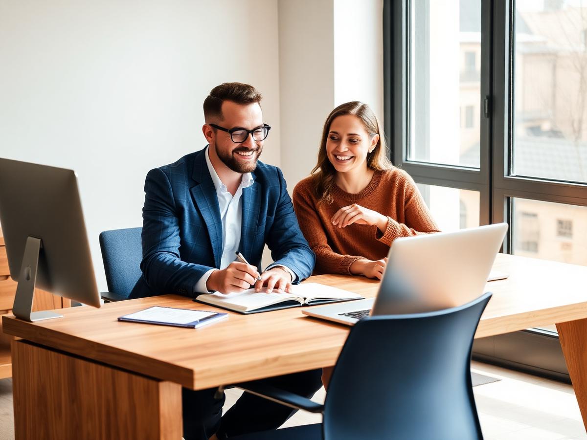 Advisor with clients